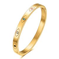 Wholesale Simple Style Devil's Eye Solid Color Stainless Steel Plating 18k Gold Plated Bangle sku image 2