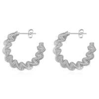 1 Pair Simple Style Geometric Solid Color Plating Titanium Steel Hoop Earrings sku image 1