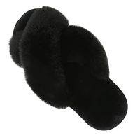 Women's Vintage Style Solid Color Open Toe Plush Slippers sku image 5