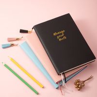 1 Piece Solid Color Class Learning Pu Leather Cute Notebook main image 2