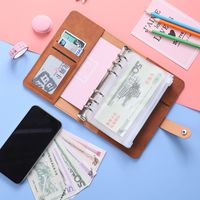 A6 Macaron Leather Notebook Loose-leaf Binder Refillable With 12 Loose-leaf Zipper Bag Bill Change Storage Book main image 1