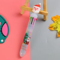 1 Piece Christmas Tree Santa Claus Class Learning Christmas Ball Pen Refill Plastic Cute Ballpoint Pen sku image 4