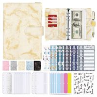 1 Set Marble Class Learning Imitation Leather Beige Dowling Retro Notebook main image 5