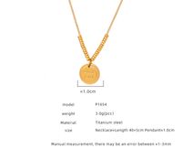 Simple Style Round Titanium Steel Plating 18k Gold Plated Pendant Necklace main image 2