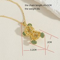 Cute Commute Little Bear Copper Plating Inlay Zircon 14k Gold Plated White Gold Plated Pendant Necklace main image 7