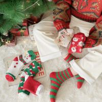 Women's Christmas Cartoon Polyester Jacquard Crew Socks A Pair main image 4