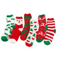 Women's Christmas Cartoon Polyester Jacquard Crew Socks A Pair main image 5