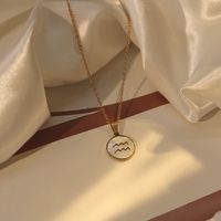 Stainless Steel 18K Gold Plated Basic Plating Constellation Shell Pendant Necklace sku image 4