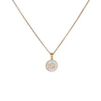 Stainless Steel 18K Gold Plated Basic Plating Constellation Shell Pendant Necklace main image 4