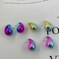 1 Pair Simple Style Water Droplets Gradient Color Stoving Varnish Arylic Ear Studs main image 1