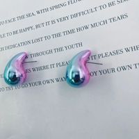 1 Pair Simple Style Water Droplets Gradient Color Stoving Varnish Arylic Ear Studs main image 3