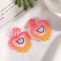 1 Pair Sweet Irregular Flower Printing Stoving Varnish Arylic Ear Cuffs sku image 4