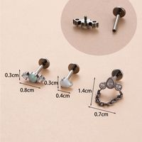 1 Piece Ear Cartilage Rings & Studs IG Style Cool Style Geometric Water Droplets Pure Titanium Plating Inlay Zircon main image 6