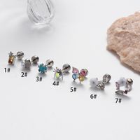1 Piece Ig Style Cool Style Butterfly Plating Inlay Titanium Alloy Zircon 18k Gold Plated Ear Studs main image 3