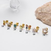 1 Piece Ig Style Cool Style Butterfly Plating Inlay Titanium Alloy Zircon 18k Gold Plated Ear Studs main image 2