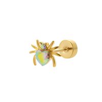 1 Piece Ig Style Cool Style Butterfly Plating Inlay Titanium Alloy Zircon 18k Gold Plated Ear Studs sku image 8