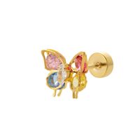 1 Piece Ig Style Cool Style Butterfly Plating Inlay Titanium Alloy Zircon 18k Gold Plated Ear Studs sku image 13