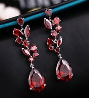 1 Pair Elegant Water Droplets Snowflake Plating Inlay Copper Zircon Rhodium Plated Drop Earrings main image 6