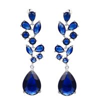 1 Pair Elegant Water Droplets Snowflake Plating Inlay Copper Zircon Rhodium Plated Drop Earrings main image 11