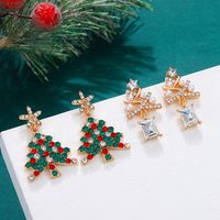 1 Pair Cute Christmas Tree Alloy Ear Studs main image 2