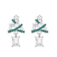1 Pair Cute Christmas Tree Alloy Ear Studs sku image 2