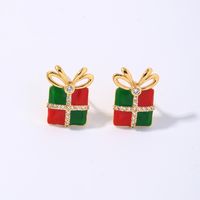 1 Pair Vintage Style Cartoon Enamel Plating Inlay Copper Zircon Gold Plated Ear Studs main image 1