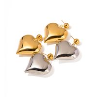 1 Pair IG Style Simple Style Heart Shape Plating 304 Stainless Steel Drop Earrings main image 5