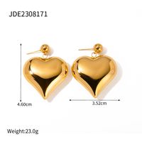 1 Pair IG Style Simple Style Heart Shape Plating 304 Stainless Steel Drop Earrings sku image 2