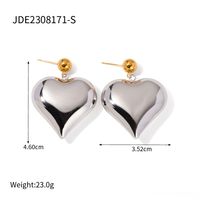 1 Pair IG Style Simple Style Heart Shape Plating 304 Stainless Steel Drop Earrings sku image 1