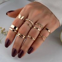 Ig Style Simple Style Round Butterfly Pearl Alloy Wholesale Rings main image 1