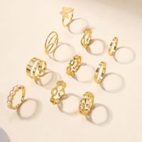 Ig Style Simple Style Round Butterfly Pearl Alloy Wholesale Rings main image 2