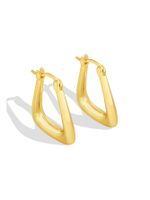 1 Pair Vacation Streetwear Commute Solid Color Plating Copper 18k Gold Plated Hoop Earrings sku image 3