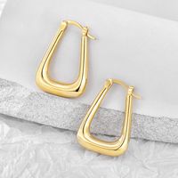 1 Pair Vacation Streetwear Commute Solid Color Plating Copper 18k Gold Plated Hoop Earrings main image 1