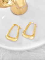 1 Pair Vacation Streetwear Commute Solid Color Plating Copper 18k Gold Plated Hoop Earrings main image 9