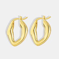 1 Pair Vacation Streetwear Commute Solid Color Plating Copper 18k Gold Plated Hoop Earrings main image 2