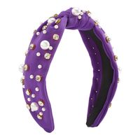 Retro Einfarbig Knoten Tuch Inlay Künstliche Strasssteine Künstliche Perlen Haarband 1 Stück sku image 10
