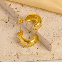 1 Pair Vacation Beach Simple Style Star Moon Plating Inlay 304 Stainless Steel Zircon 14K Gold Plated Ear Studs main image 2