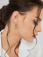 1 Pair Modern Style Commute Cool Style Irregular Plating Copper Silver Plated Hoop Earrings main image 3