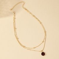 Basic Simple Style Commute Solid Color Alloy Plating 14k Gold Plated Women's Pendant Necklace main image 1