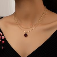 Basic Simple Style Commute Solid Color Alloy Plating 14k Gold Plated Women's Pendant Necklace main image 3