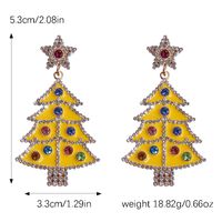 1 Paar Einfacher Stil Weihnachtsbaum Inlay Legierung Juwel Vergoldet Ohrstecker sku image 3