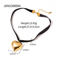 Wholesale Classic Style Heart Shape Stainless Steel Cloth Plating 18k Gold Plated Pendant Necklace sku image 2
