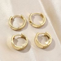 1 Pair Elegant Modern Style Simple Style Geometric Polishing Inlay Copper Zircon 18K Gold Plated Earrings main image 3