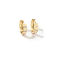 1 Pair Elegant Modern Style Simple Style Geometric Polishing Inlay Copper Zircon 18K Gold Plated Earrings main image 5