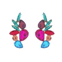 Wholesale Jewelry Elegant Geometric Water Droplets Alloy Rhinestones Inlay Drop Earrings sku image 1