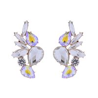 Wholesale Jewelry Elegant Geometric Water Droplets Alloy Rhinestones Inlay Drop Earrings sku image 3
