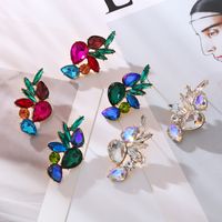 Wholesale Jewelry Elegant Geometric Water Droplets Alloy Rhinestones Inlay Drop Earrings main image 1