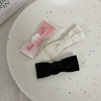 Sweet Solid Color Cloth Bowknot Hair Clip main image 3