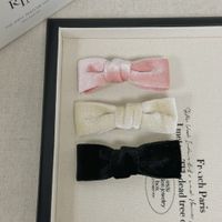 Sweet Solid Color Cloth Bowknot Hair Clip main image 2