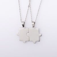 Simple Style Jigsaw Titanium Steel Plating 18k Gold Plated Pendant Necklace sku image 1